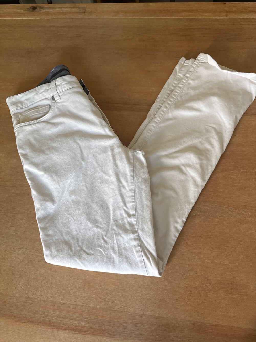 Ermenegildo Zegna Trousers Cotton Cream Chino Straight Leg Men's 32
